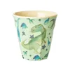 Rice Melamin Becher Medium Grün mit Dinosaurier Produktbild-Vorschau 1