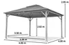 TOOLPORT Gazebo da giardino 4x4 m look legno, tetto Hardtop Anteprima dell’immagine prodotto 3