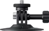 A black camera mount with a suction cup base and a screw attachment. Produktbild-Vorschau