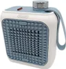 A white and blue De'Longhi mini fan heater is shown against a white background. Voir les images du produit