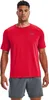 A man wearing a red t-shirt and gray shorts, posing for a product shot. Náhľad obrázku produktu