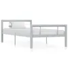 vidaXL Bettgestell Grau und Weiß Metall 100 × 200 cm -  Produktbild-Vorschau 2