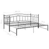 vidaXL Ausziehsofa Bettgestell Schwarz Metall 90x200 cm Produktbild-Vorschau 13