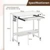 A diagram of a white desk with dimensions and specifications. Anteprima dell’immagine prodotto