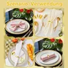 12x Goldene Serviettenringe aus Metall, Halbkreis D-Form, Produktbild-Vorschau 5