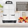 An open waffle maker is shown on a countertop, with waffles and berries in the foreground. Podgląd zdjęcia produktu