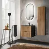 Badezimmer Hochschrank XANTEN-56 in anthrazit mit Eiche Nb. Produktbild-Vorschau 6