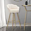 Barhocker Vienna Glam in Creme und Gold – Hoher Samthocker Produktbild-Vorschau 11