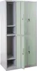 A metal locker with multiple compartments, some open and some closed, against a white background. Produktbild-Vorschau