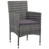 vidaXL 7-tlg. Garten-Essgruppe Poly Rattan Grau Produktbild-Vorschau 4
