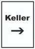 Keller Schild mit Text und Richtungspfeil rechts hochkant Produktbild-Vorschau 1