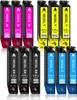 A collection of printer ink cartridges arranged in rows on a white background. Produktbild-Vorschau