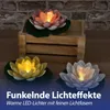 LED Seerose Floating 3er Set EVA PVC Ø17x6cm Solar gelb Produktbild-Vorschau 4