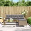 The Living Store Gartensofa in L-Form mit Tisch und Kissen Produktbild-Vorschau 4