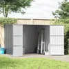 vidaXL Gerätehaus Grau 195x198x159 cm Verzinkter Stahl Produktbild-Vorschau 3