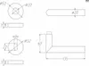 Technical drawing with dimensions of a door handle set. Produktbild-Vorschau