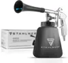 A product shot of a black cleaning gun with a silver handle and a box in the background. Voir les images du produit