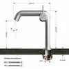 A diagram showing the dimensions and installation details of a faucet. Podgląd zdjęcia produktu
