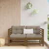 vidaXL Ecksofas mit Kissen 2 Stk. Honigbraun Massivholz Produktbild-Vorschau 2