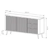 AX LIVING Commode noire Vespasia 163 2T3S – 163,2 cm, style Voir les images du produit 6