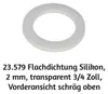 10 Stück Flachdichtung Silikon, 2 mm, transparent 3/4 Zoll Produktbild-Vorschau 2