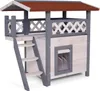 lionto Katzenhaus, Outdoor-Holzhaus mit überdachter Veranda Produktbild-Vorschau 1