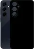 A black silicone phone case is shown next to a dark blue Samsung Galaxy A35 5G smartphone. Náhled obrázku produktu