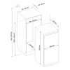 A technical drawing showing the dimensions and installation requirements for a built-in refrigerator. Produktbild-Vorschau