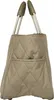 A side view of a quilted tote bag with handles. Náhľad obrázku produktu