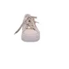 A single beige sneaker with a platform sole and laces is shown from the front against a white background. Náhled obrázku produktu