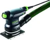 A FESTOOL RTS 400 REQ sander with a green dust collection hose attached, isolated on a white background. Produktbild-Vorschau