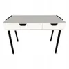 A white desk with two drawers and black legs, presented against a white background. Náhled obrázku produktu