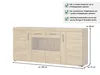 Sideboard Anrichte Grandson Oak - 185 cm - CORTINA - Die Produktbild-Vorschau 2