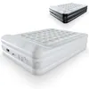 Two inflatable mattresses are shown against a white background. The larger, white mattress is in the foreground, and a smaller, black and white mattress is in the background. Produktbild-Vorschau