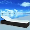 vidaXL Sonnenliege mit Auflage Poly Rattan Schwarz Produktbild-Vorschau 1