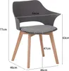 A chair with dimensions indicated by text and lines. Produktbild-Vorschau