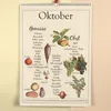 Saisonkalender für Obst und Gemüse im A4-Format – liebevoll illustriert im Vintage-Stil. Produktbild-Vorschau