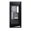 A black computer tower case with a glass side panel, shown from the side. Náhled obrázku produktu