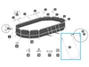 An exploded diagram showing the parts of an oval swimming pool. Produktbild-Vorschau