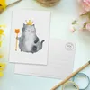 Mr. & Mrs. Panda Postkarte Katze König - Weiß - Geschenk, Produktbild-Vorschau 3