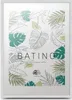 A white picture frame with a botanical illustration background. Produktbild-Vorschau