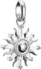 A silver sun-shaped charm with clear stones. Anteprima dell’immagine prodotto