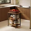 Meuble mobile sur roulettes, marron foncé style loft, 60 cm Voir les images du produit 4