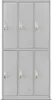 A grey metal locker unit with six compartments. Voir les images du produit