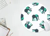 MuchoWow® Mauspad Mousepad Elefant - Muster - Grün 50x50 cm Produktbild-Vorschau 6