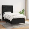 vidaXL Boxspringbett mit Matratze Schwarz 100x200 cm Stoff Produktbild-Vorschau 2