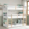 Homestyle4u Etagenbett 90x200 cm Hochbett Dreifachbett Weiß Produktbild-Vorschau 1