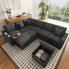 Merax L-Form 7-Sitzer Ecksofa Mit Schlaffunktion, Produktbild-Vorschau 6