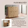 A collage featuring a wooden cabinet and a smaller inset image of a desk. Produktbild-Vorschau