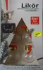 A product package shaped like a Christmas tree, displaying Christmas baubles filled with liquid. Produktbild-Vorschau